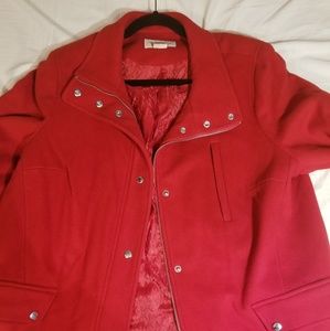 Michael Kors red wool overcoat size 2X